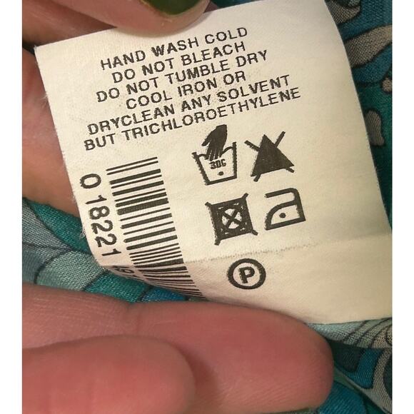 A Pea In The Pod Women's Blue Sheer Silk Floral Maternity Top Blouse - Size S/M - Picture 6 of 6